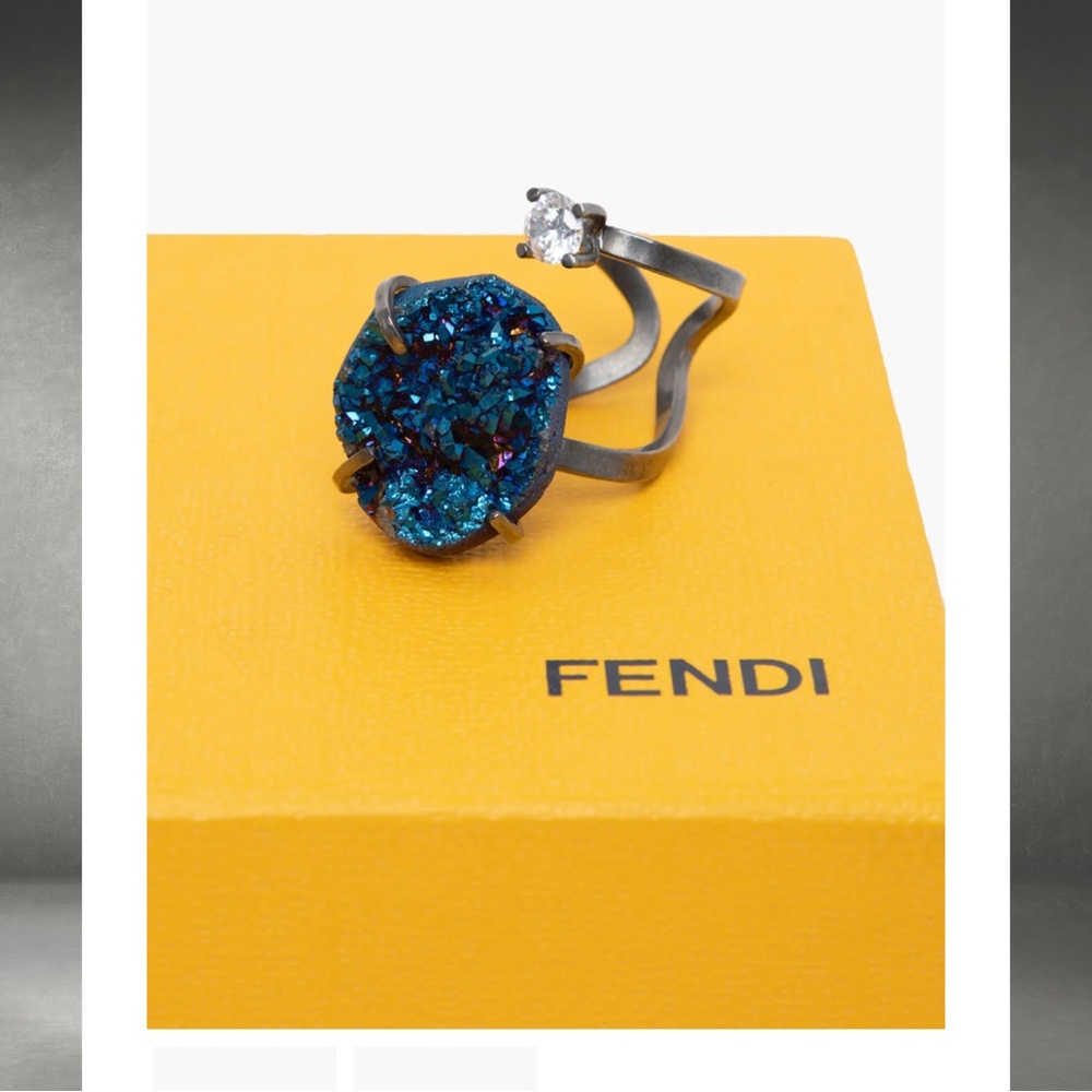 Original Fendi Authentic Designer Cocktail Ring size 7